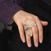 Pleated Design Ginkgo Leaf Ring Three-dimensional Texture Fan-Shaped Ring  Index Finger