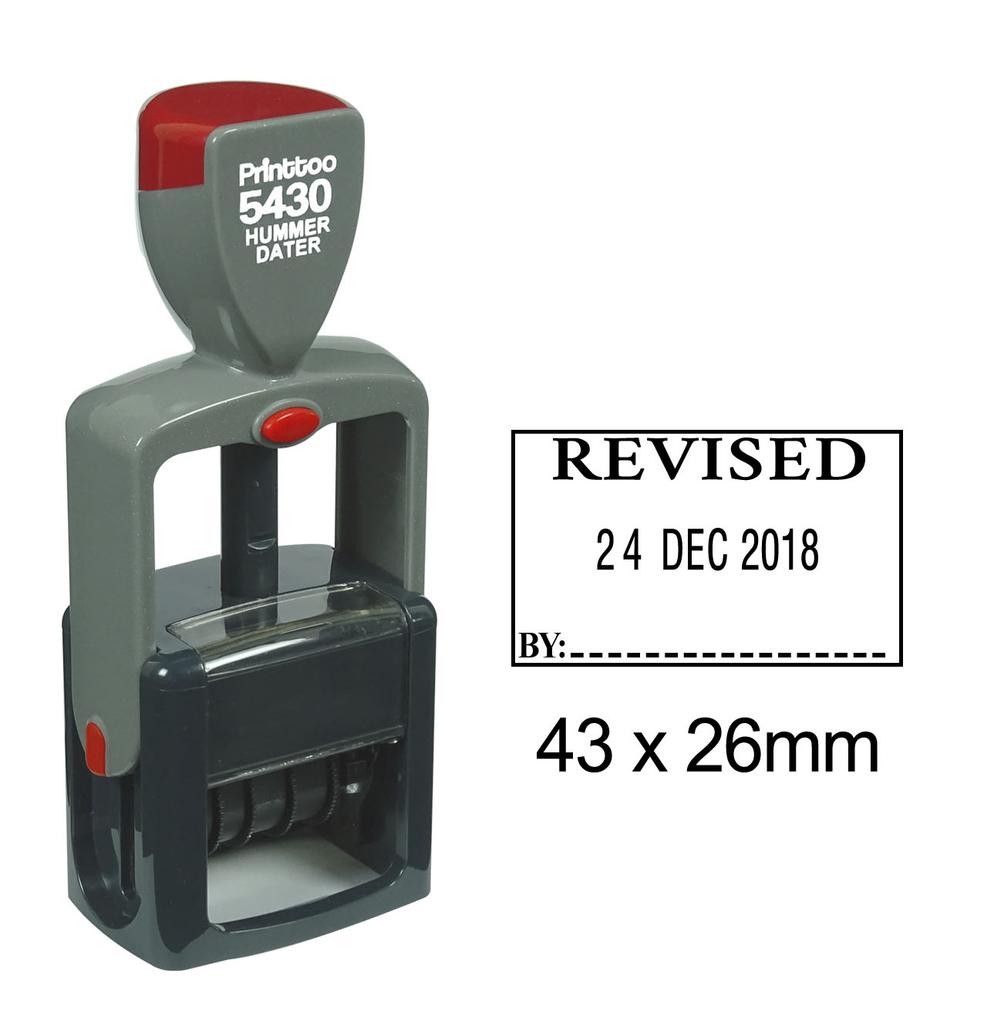 Printtoo Revised By Text And Sign Space Heavy Duty Dater Stamp Self Inking Date Rubber