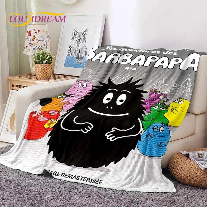 3D Cartoon Les Barbapapa Family Soft Blankets,Keep Warm Throw Blanket Comfortable Blanket for Picnic Beds Sofa Home Bedroom Kids