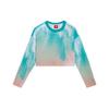 Li Ning Tie-Dye градиент вышитый круглый вырез свитер короткий рукав футболка женские топы светло-зеленый AHSS084-4