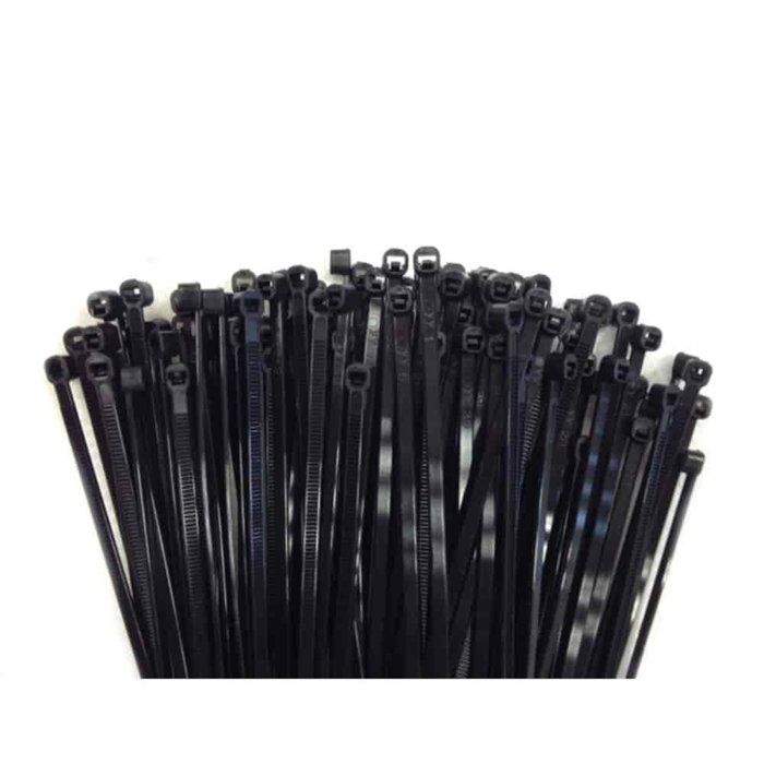 Black Cable Ties 300mm, Pack of 100, UV Resistant