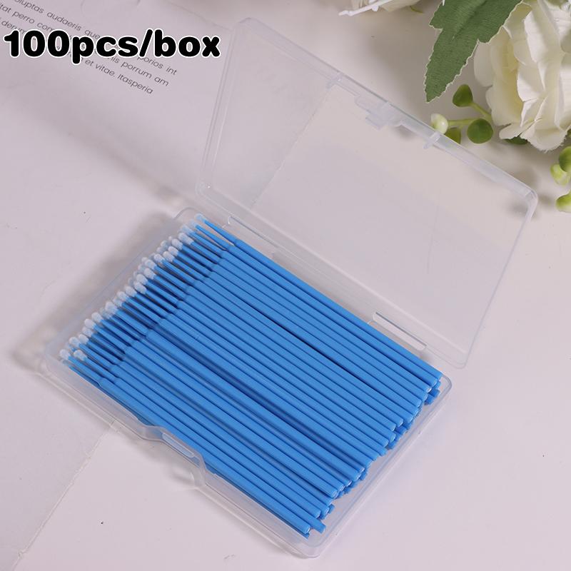 100 шт. микро-кисточка для наращивания ресниц, микро-ватные палочки для губ, тушь для ресниц, розовая микрокисточка