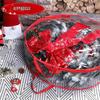 Folding Christmas Wreath Storage Bag With Handle Transparent Cover Tear Resistant Clean Up Holiday Carry Organizer Container
