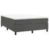 3144682 vidaXL Lit à sommier tapissier et matelas Gris foncé 140x200cm Velours