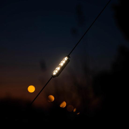 Outdoor Camping Guyline Warning Light 7 Modes Adjustable IPX4 Waterproof Magnetic Portable Hiking Tent Shelter Wind Rope Hanging Lamp