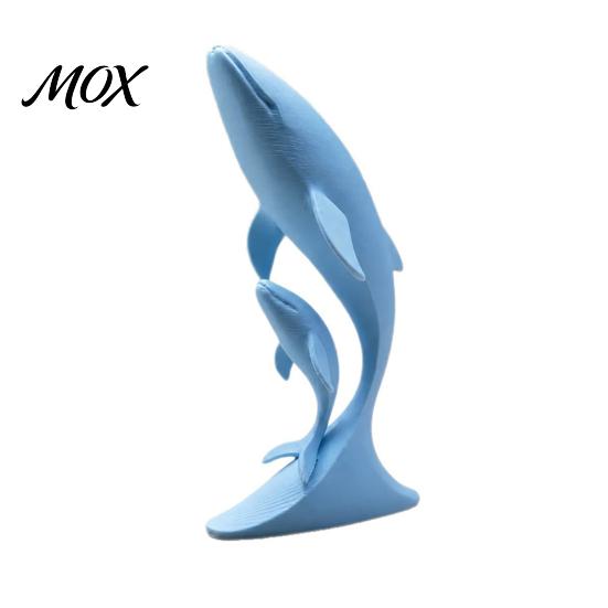 Minimalist Whale Statue for Desktop 3D Printed Ornaments, Mother And Child Figurines, Nordic Style Table Decor Modern Double Sculpture Home