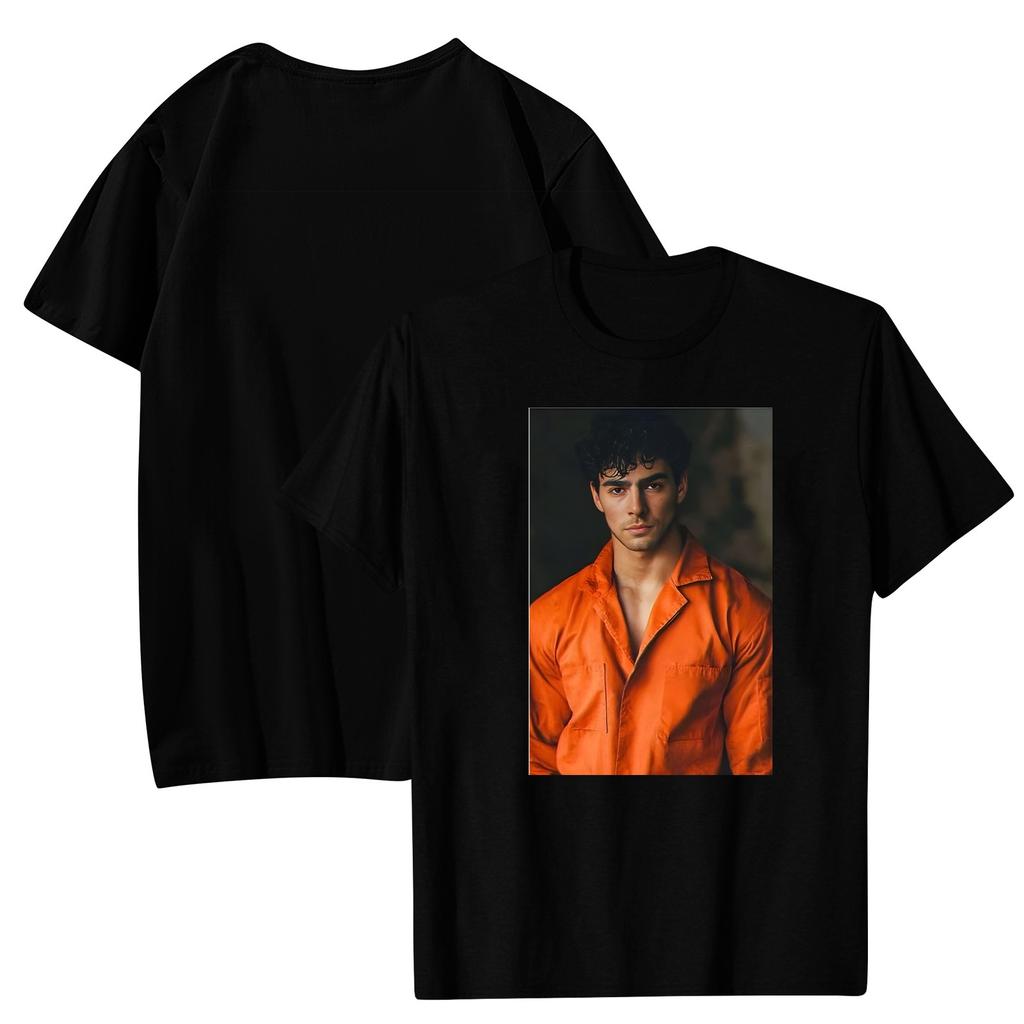 Мужская модная повседневная футболка с принтом, пуловер с круглым вырезом, топ с короткими рукавами