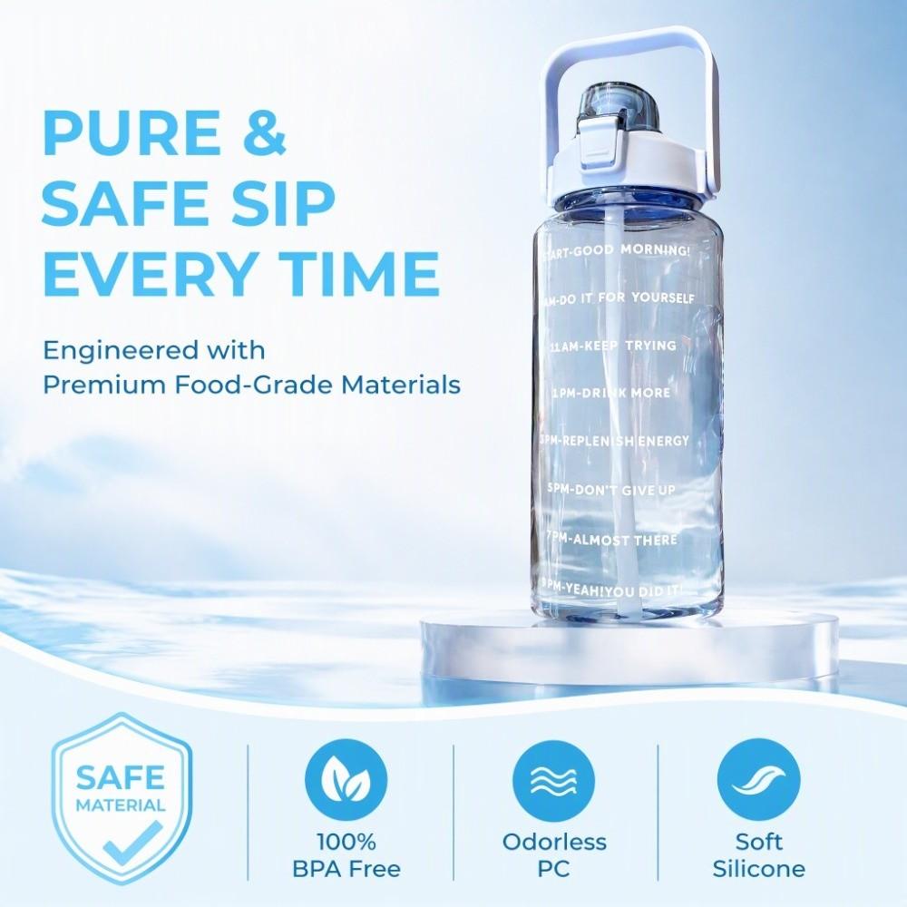 Transparent Sports Water Bottle Times Scale Plastic Water Cup Large Drinking Water Bottle For Men