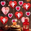6Pcs Valentine's Day Heart Ornament Paper Honeycomb Hanging Decoration Romantic Red Pink Love Heart Centerpieces for Party Supplies