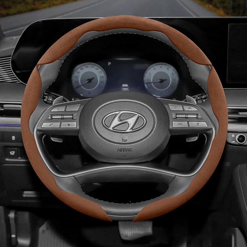Подходит для Hyundai Нескользящая Пряжка Сегментированная Замшевая Накладка на Руль I30 Tucson I20 Accent I10 I40 Kona Ix35 Grand Elantra Solaris Creta Getz