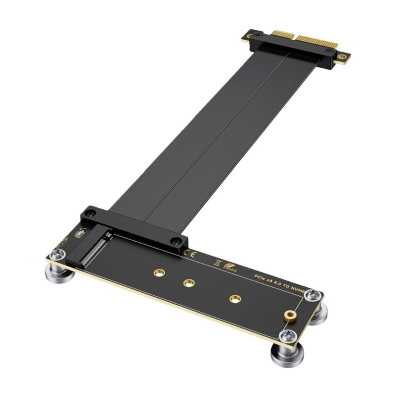 Удлинительный кабель PCIe 4.0 4X с поддержкой SSD NVMe M.2, видеокарт и сетевых карт, оснащенный экранированием от помех