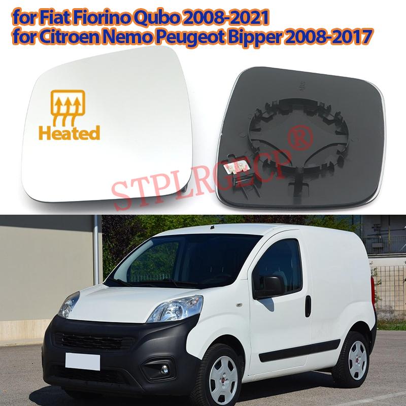 Pour Fiat Fiorino Qubo 2008-2021 Nemo Bipper – Verre de rétroviseur latéral chauffant de remplacement avec plaque – Gauche et Droite