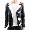 New White & Black Men's Jacket Stylish Lambskin Leather Genuine Handmade Biker Motorcycle