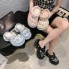 Spring and Summer New Rhinestone Heightening Hole Shoes Women's Tide Non-slip Bag Head Slippers Women's Shoes