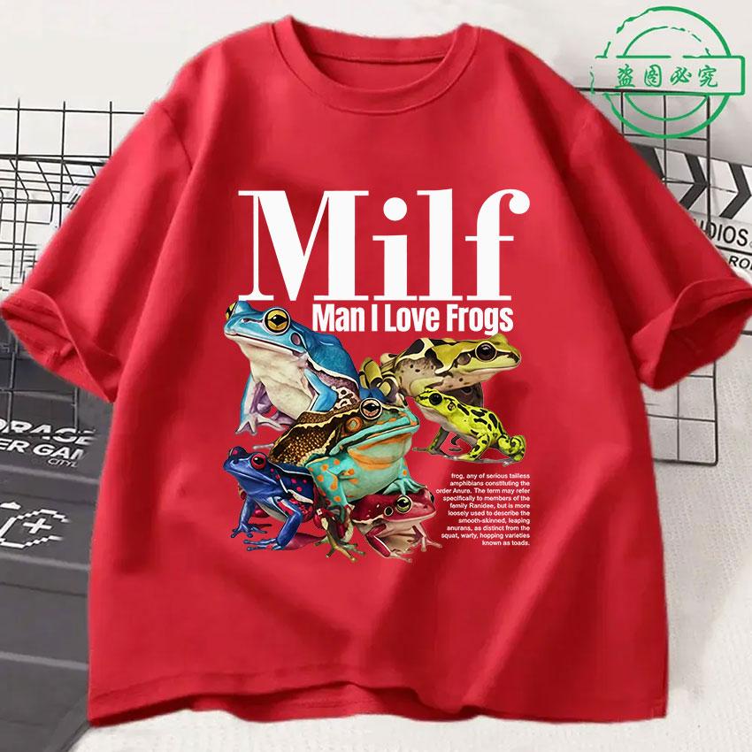 Unisex I Love Frogs Funny Meme Graphic T-Shirt Unisex Women Fashion Harajuku Short Sleeve T Shirt Retro Oversized 100% Cotton T-Shirts