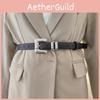 Womens Style Minimalist Derma Waist Belt Metal Pin Buckle Dress Shapewear Belt