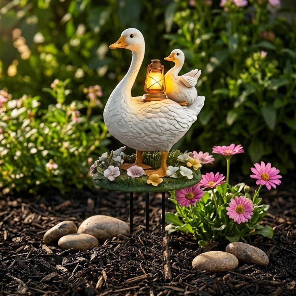Acrylic Duck Yard Sign Lantern Pattern Ground Stake New Goose Garden Stake  Animal Yard Decor