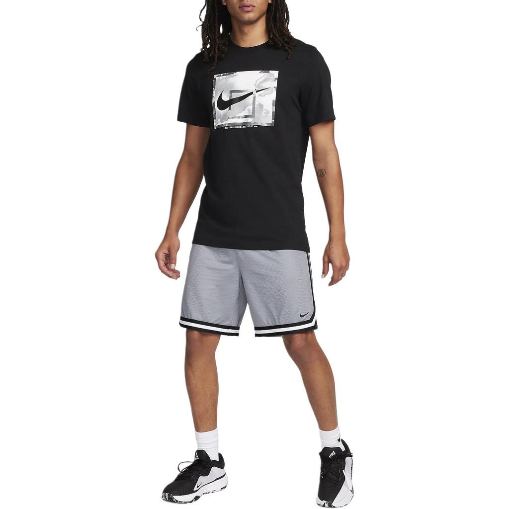 Nike Basketball Shorts With Striped Pattern And Elastic Mid Waist Men Bottoms Gray FN2651-065