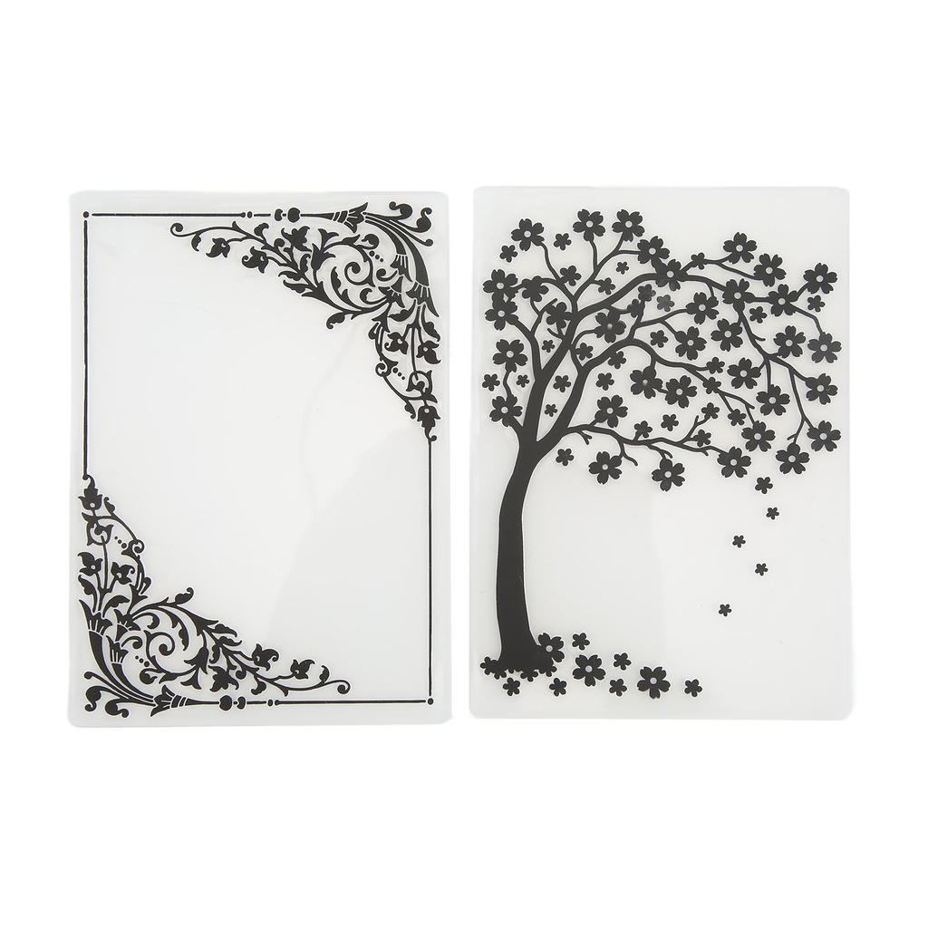 2pcs Embossing Folders Plastic Material Decorative Textures DIY Making Embossed Designs Templates