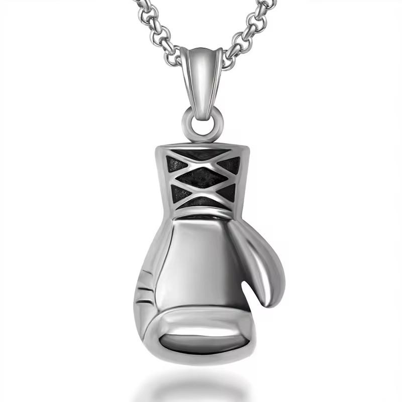 Stainless Steel Boxing Gloves Men's Pendant Personality Domineering Fist Pendant Necklace