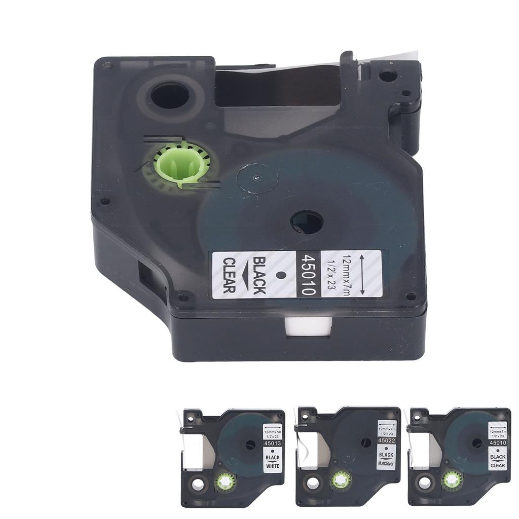 12mm Label Maker Tape Replacement 23.0ft Length Waterproof High Laminated Label Maker Tape for Test