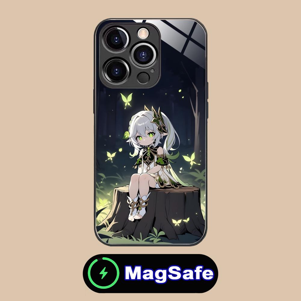 Чехол для телефона Genshin Impact Нахида для iPhone 16 15 14 13 12 11 Pro Max Plus Mini MagSafe Стекло Цветная Печать Красивый Смартфон