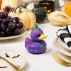 Car Dashboard Decorations Funny Orange Eggplant Duck Figurine, Fruit Vegetable Resin Statue, Adorable Desk Small Animal Collectibles Decor for