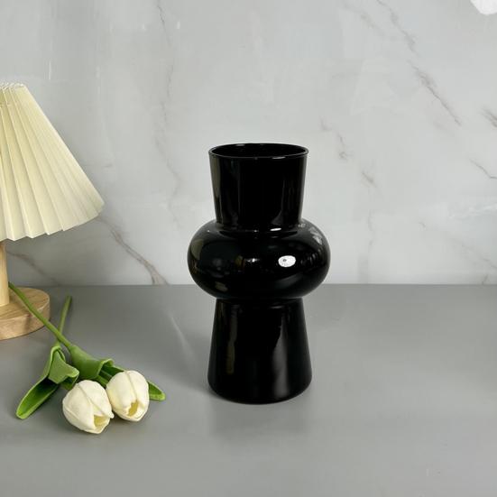 Yousheng Chinese Style Vase Glass Decorative Vase Smooth Surface Handcrafted Vase Flower Arrangement Desktop Decoration