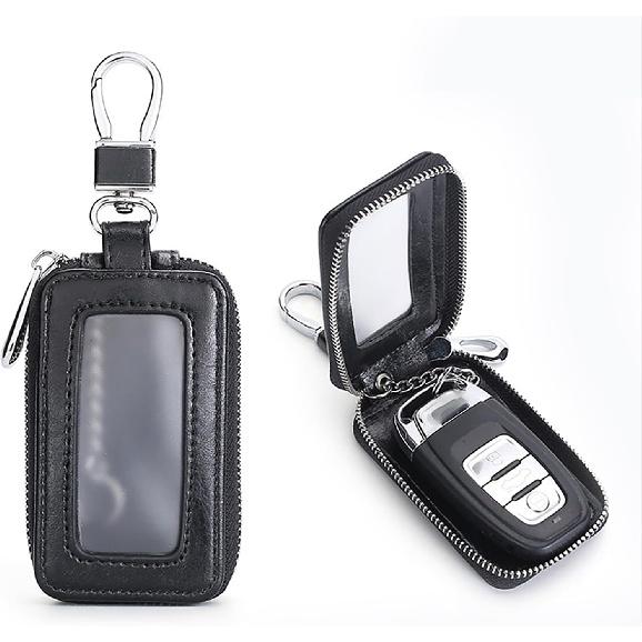 vvag Premium Car Key Fob Case Genuine Leather Car Smart Key fob Holder Car Remote Keychain Bag Universal