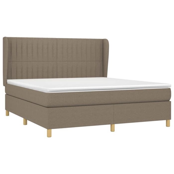 VidaXL Divan Bed with Mattress Taupe 160x200 Cm Fabric - Model 3128697