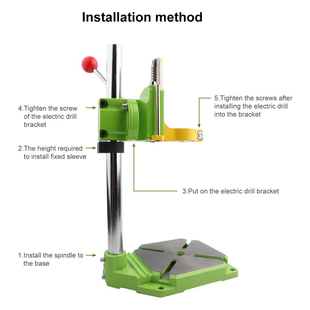 Drill Bracket Carpentry Tool Woodworking Accessory Accurancy Heavy Duty Rotating Chuck