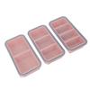 3PCS Silicone Freezer Mold with Lids Divided Soup Cubes Freezer Tray for Fridge Food Storage Organization Light Pink