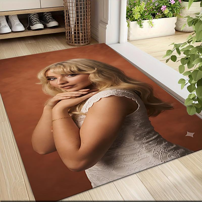 Blonde Floral Blouse Carpet Rug Soft Washable Antislip Home Living Room Sofa Mats Personalized Christmas Rug