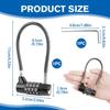4 Digit Combination Cable Padlock with 7 inch(175 mm) Bold Steel Cable Long Lock Waterproof for Lockers, Bikes, Cabinets, Gates, Small Sheds