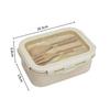 ASY Straw Bento Box, Microwave-Safe, Lightweight, Cutlery Included, Fork and Spoon Included, 850ml Capacity, Single Tier, Simple Design, Large Capacit