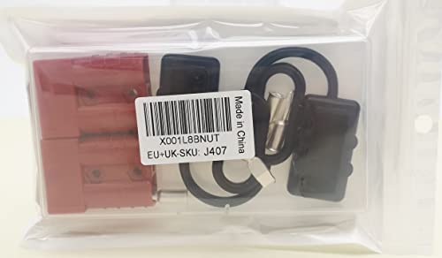 Разъем для аккумулятора, быстроразъемный разъем для аккумулятора CESFONJER 50A 600V для автомобиля, лодки, каравана, кемпера (Подходит для провода 6-10 AWG, красный)