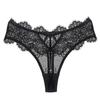 Europe and America Low Waist Thong Lace Flower Mesh Seduction Hip Lift Perspective Women Sexy Hollow T Pants