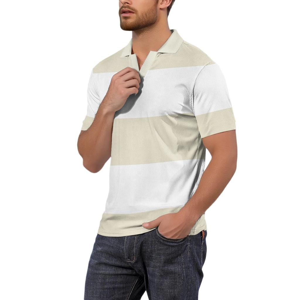 Мужская модная футболка для гольфа с коротким рукавом и V-образным вырезом