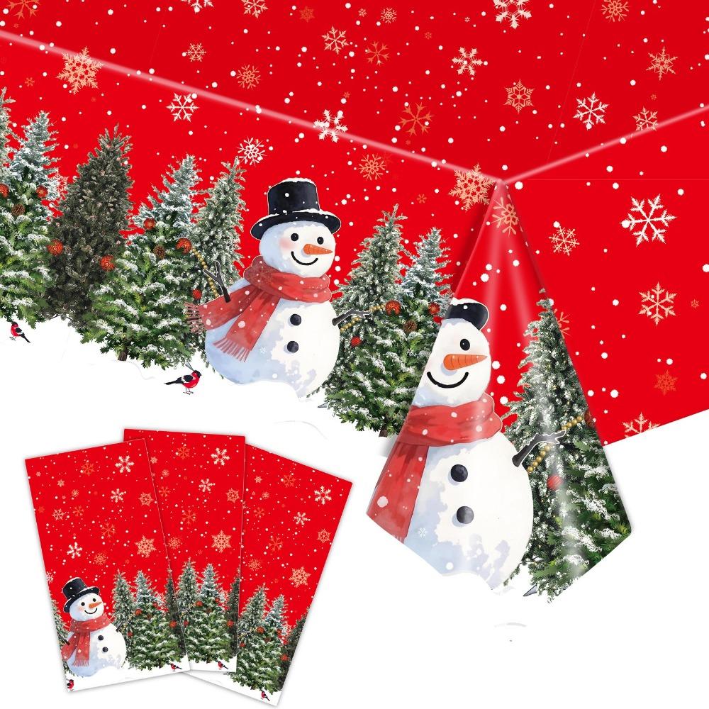 Пластиковые одноразовые скатерти Одноразовая скатерть Рождественская скатерть Новогодняя вечеринка