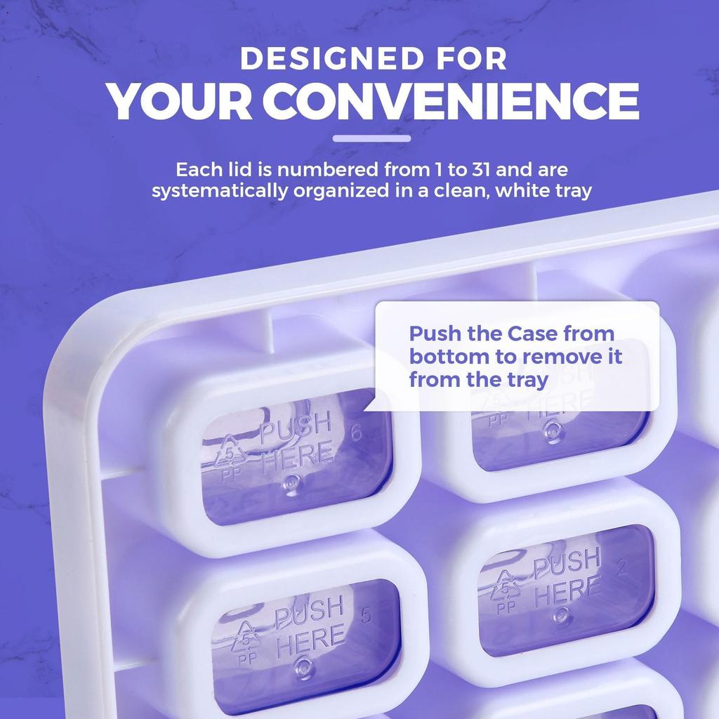 UNTIOR Контейнер-диспенсер Органайзер Еженедельный 31 ячейка Ежемесячная таблетница Съемный Форма клавиатуры Футляр для таблеток и лекарств