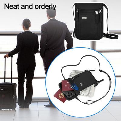 Портативная нейлоновая сумка для паспорта и удостоверения личности с RFID, водонепроницаемая, многофункциональная, кошелек-органайзер для документов, дорожная сумка на шею