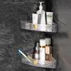 Acrylic Bathroom Shelf No Punching Storage Holder High Capacity Shower Corner Rack  Kitchen