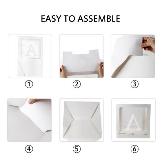 Коробка с воздушными шарами Изысканный декор для вечеринки Принадлежности для детского праздника Картонный куб с буквой от A до Z Прозрачная коробка для предложения руки и сердца