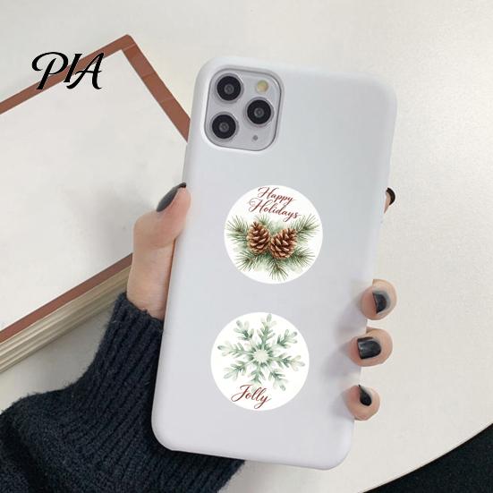 Red Truck Snowman Elk Stickers Christmas Round Stickers, Nordic Style Watercolor Decorative Labels, Small Business Gift Seals Holiday Envelope Sealing