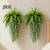 Fake Hanging Flower Plants 1/3/4Pcs Artificial Decoration, UV Resistant Fern & Floral No Watering Vine, Wall Faux for Wedding Party Garden Balcony