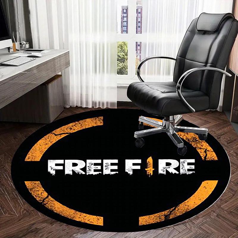 1 шт. Круглый ковер с дизайном логотипа Free Fire, Изготовлен из полиэстера, Идеально подходит для украшения офисных стульев, гостиных, Яркий декоративный ковер