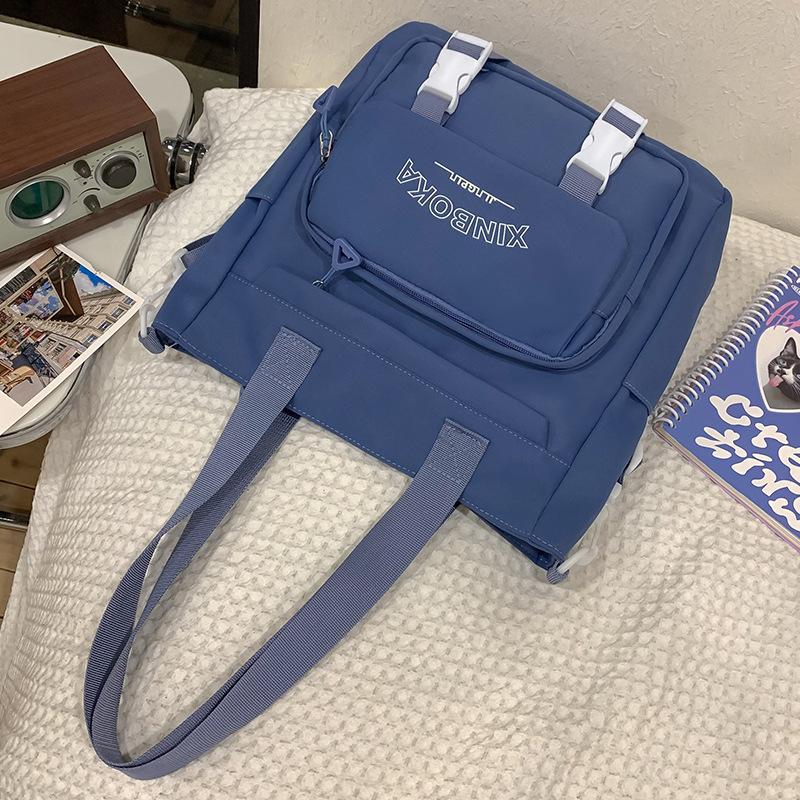 Школьные рюкзаки для студенток колледжа Простые и милые Большой вместимости для старшеклассниц и учениц средней школы Рюкзак из двух частей