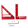 90 Degree Measuring Ruler 5 Inch 22.5 Degrees ‑90 Degrees Aluminium Alloy Carpenter Square Hole Scribing Ruler for