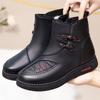 Women's Winter Warm Faux Fur Lining Snow Boots Non-Slip PU Leather Ankle Booties Shoes for Women Comfortable Platform Short Boots With Side Zipper