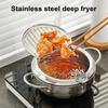 Фритюрница из нержавеющей стали с термометром, подставкой для слива масла, японская сковорода темпура для приготовления чипсов из курицы